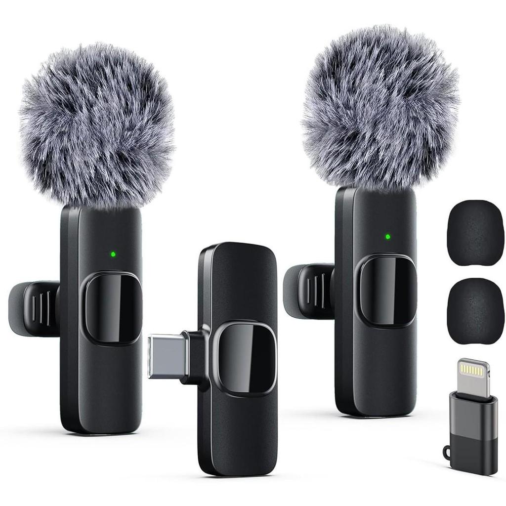 2.4G Wireless Lavalier Mic K9: Dual Auto Noise Reduction for Mobile Streaming & Recording