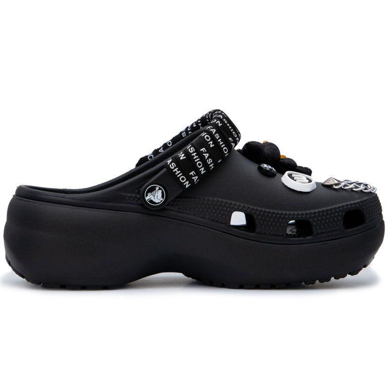 Crocs Classic Platform Clog Winding Figure Cloud Casual Versatile Hole Shoes Women's Black