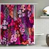 Floral Shower Curtain Botanical Flower Pattern Bathroom Decor Vintage Washable Waterproof Fabric Backdrop