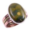 Natural Ocean Jasper Gemstone 925 Sterling Silver Jewelry Two Tone Ring S.7 C3P39