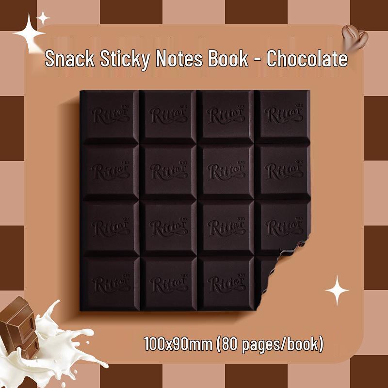 

Chocolate Scented Bean Mini Notebook with Sticky Notes for Stress Relief and Daily Diary