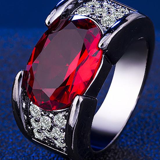 Noble Exquisite Workmanship Women Ring Inlaid Faux Gem Rhinestone Wedding Band Jewelry Accessory