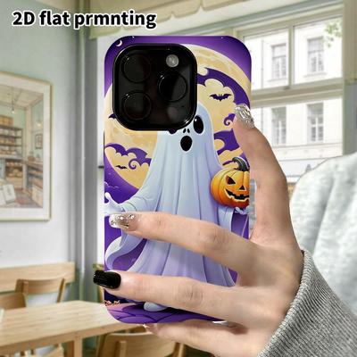 Phone Case: 2D Flat Design Suitable for iPhone 18, 17, 16, 15, 14, 13 Pro Film Protective Case, Couple Style, Cartoon Ghost, Christmas and Halloween G