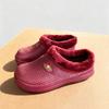 Winter velvet half-mop cotton rain shoes thick-soled integrated EVA warm and waterproof half-slippers cotton slippers