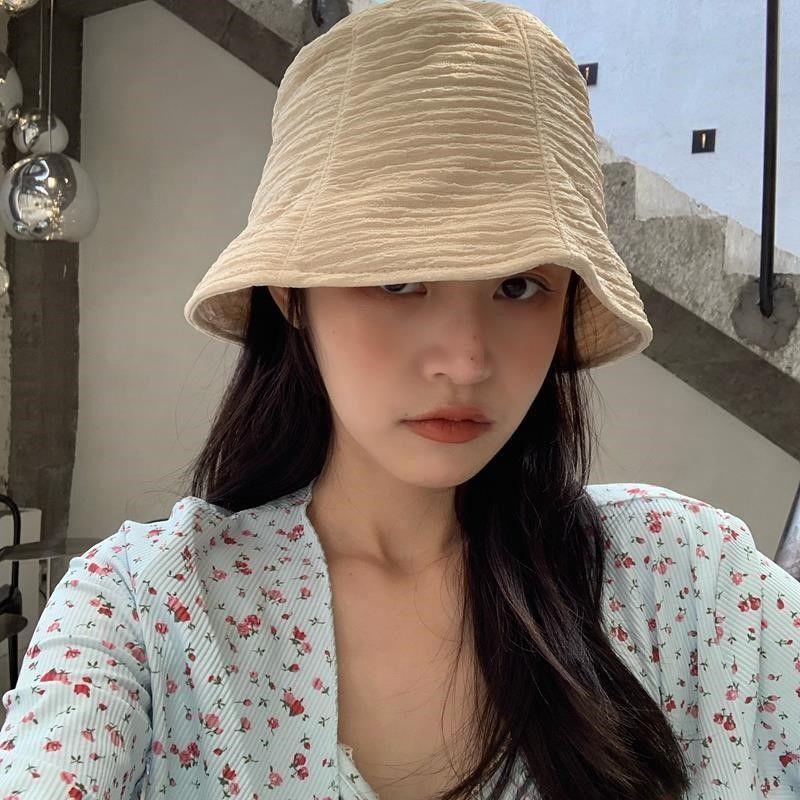 Summer Bucket Hat For Women Outdoor Foldable Fisherman Cap Solid Color Cotton Girls Panama Beach Sun Hat