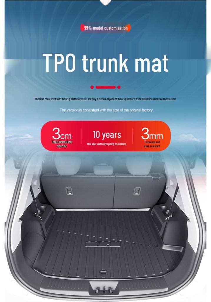 TPE Waterproof Trunk Mat for Chery Fengyun T8 - Customized Car Interior Accessory