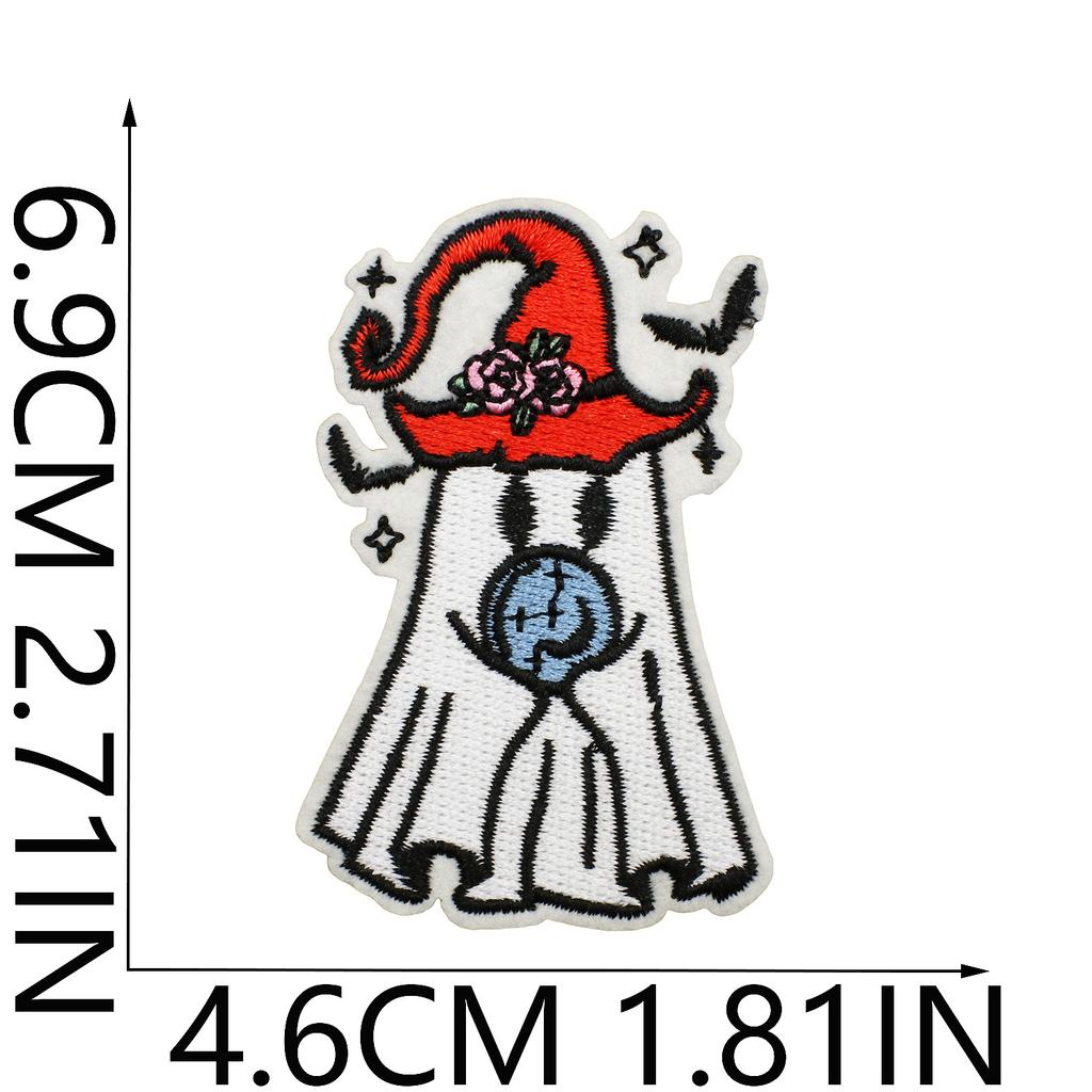 Halloween Cat Ghost Embroidery Cloth Sticker Holiday Decoration Flowers Witch Embroidery Chapter A Piao Bicycle Patch Sticker