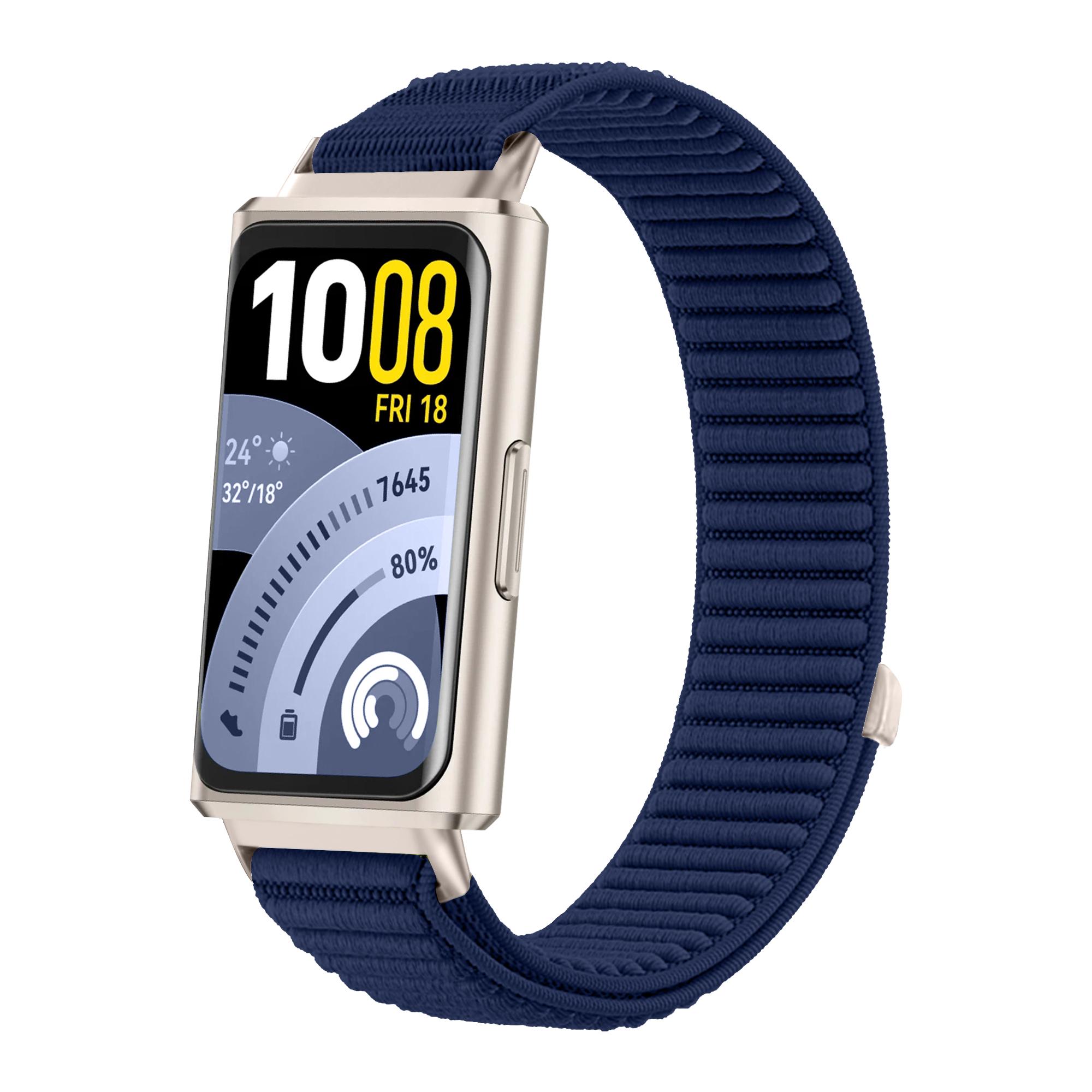 

Оригінал 1:1 Для Huawei Band 11/11 pro Аксесуари для ремінця Дихаючий спортивний нейлоновий браслет-петля Correa Для Huawei Smart Band8 9 10 Huawei Band 9 midnight синього кольору
