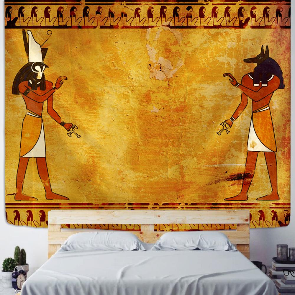 

Ретро гобелен с изображением фараона, настенный психоделический колдовство, загадочный домашний декор для гостиной, фоновая ткань 95x70cm