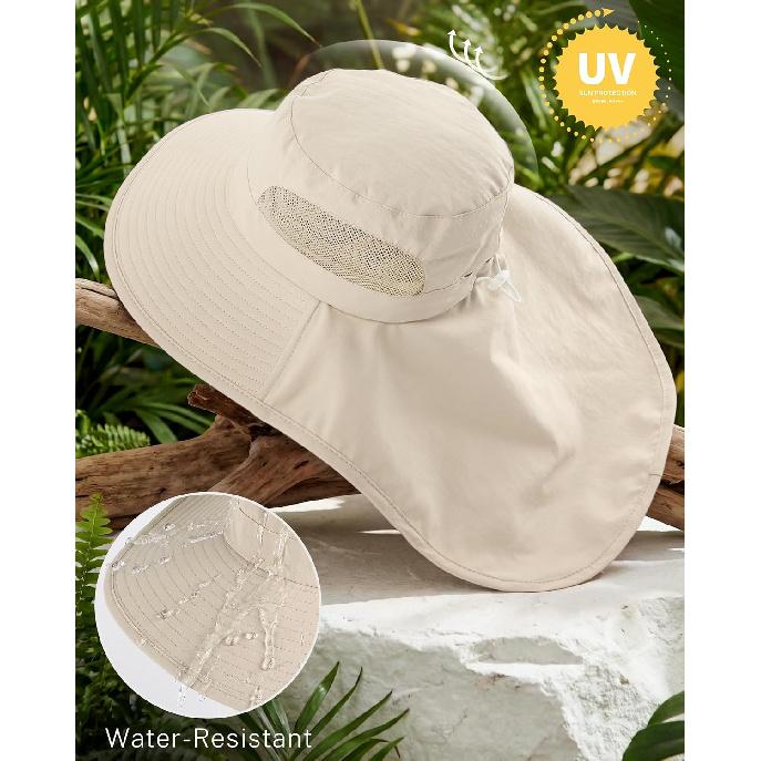 Women Sun Hats UV Protection Wide Brim with Bucket Ponytail Hole | Upf50+,100% Nylon,packable Adjustable Chin Strap,breathable Mesh&waterproof,ideal