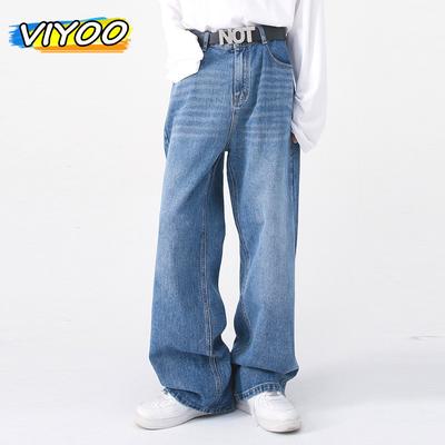 80% Cotton Men's Oversized Baggy Y2K Vintage Denim Wide Leg Pants Trousers Harajuku Casual Baggy Jeans Men Streetwear Korean Clothes Women