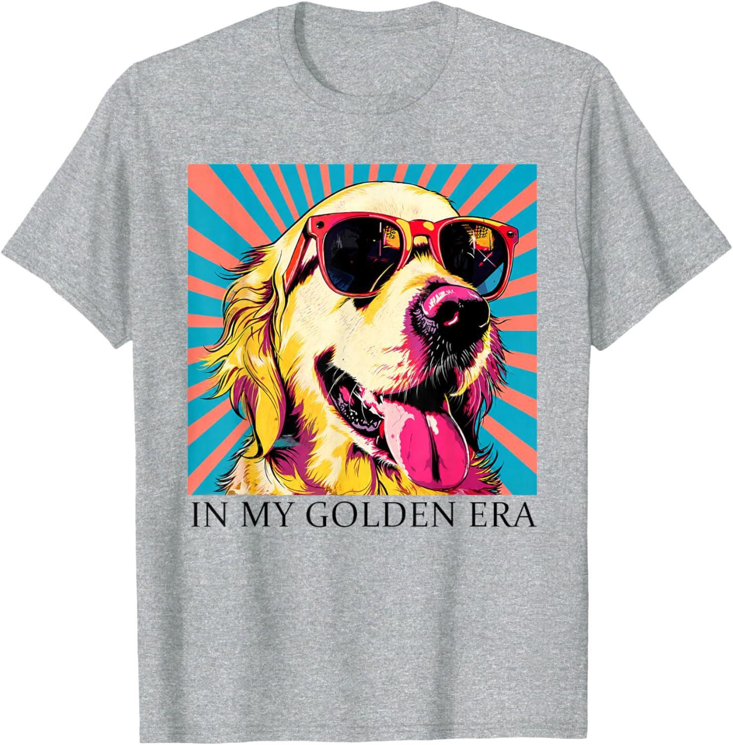 in My Golden Retriever 70s Era Funny Retriever Graphic Unisex T-Shirt M