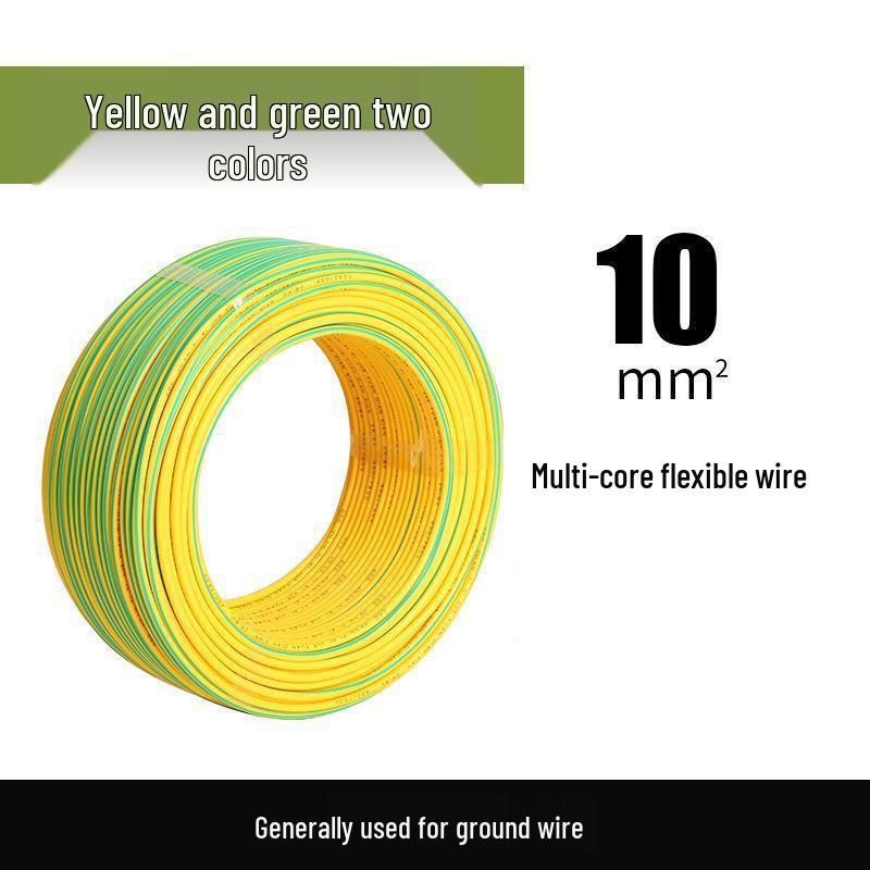 Yellow-Green Bicolor Multi-Strand Soft Ground Wire (4-35 Sq) Copper-Clad Aluminum Photovoltaic.