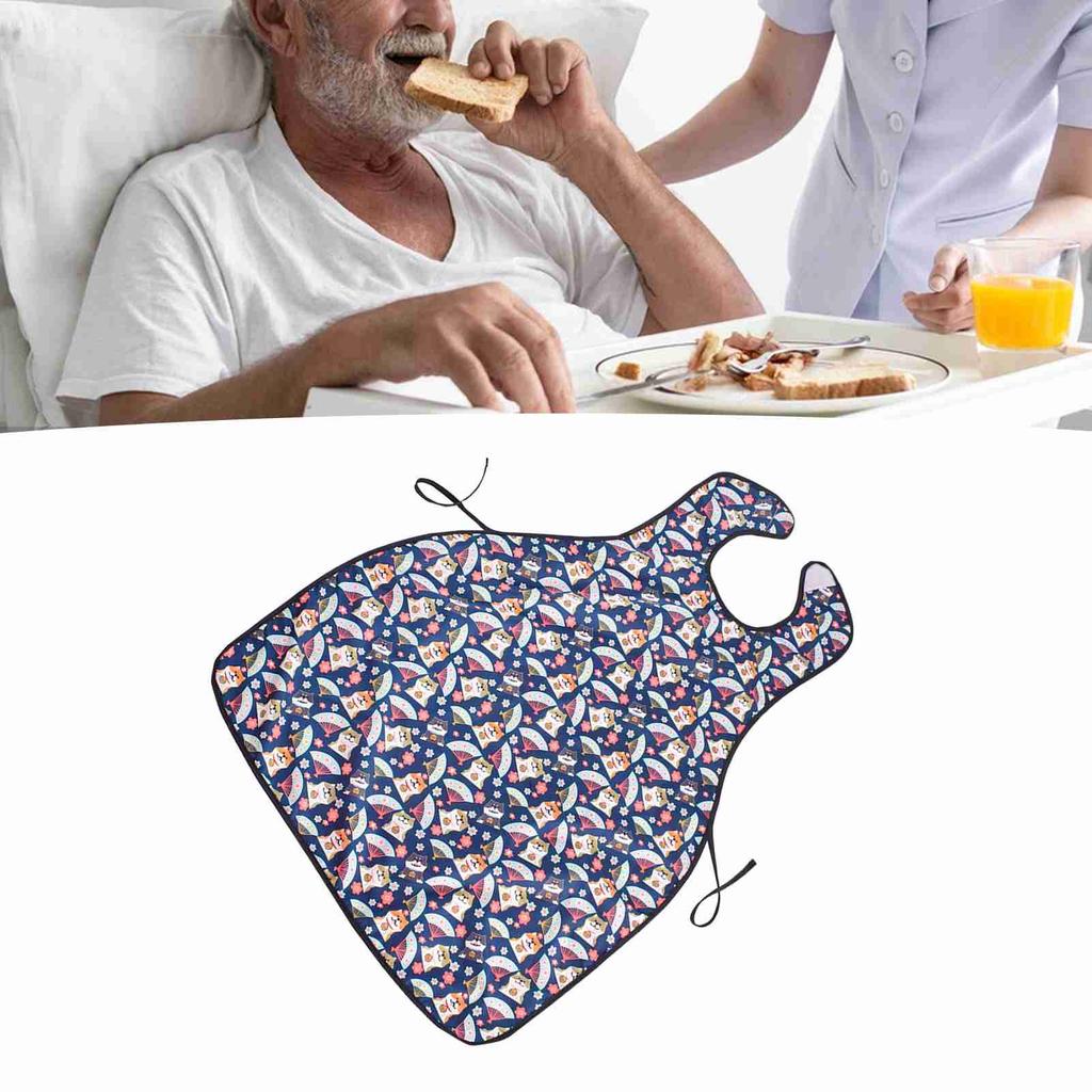 Adult Bib for Elderly Anti Dirty Breathable Soft Reusable Washable   Proof Eating Clothing Protector