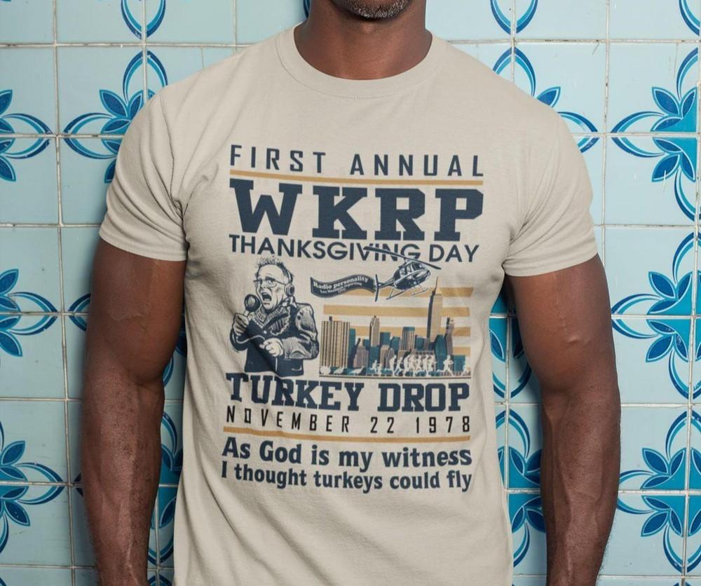 Funny Thanksgiving WKRP Turkey Drop TShirt WKRP Thanksgiving Day Cincinnati OH Unisex T-Shirt S
