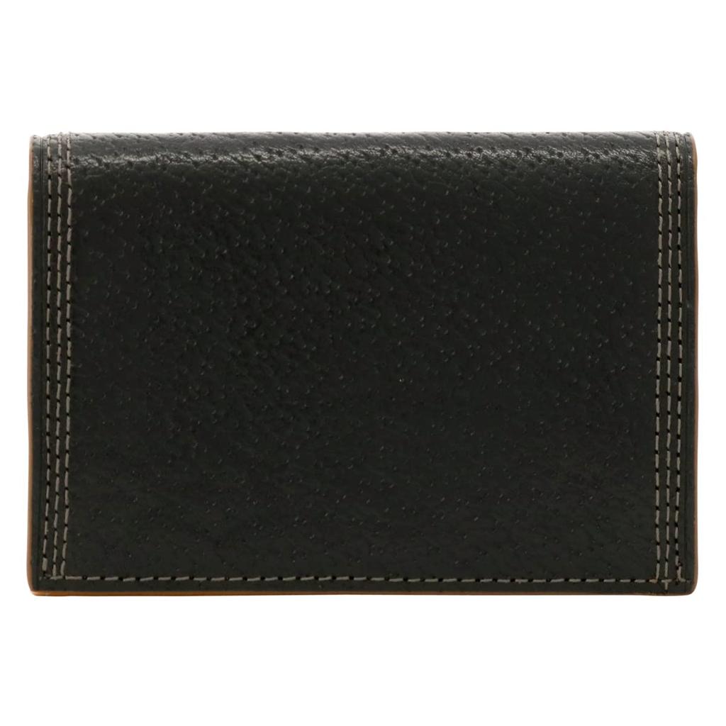Business Card Holder Genuine Leather Italian Leather 734602 Ternary Card Case Card Holder Cowhide Black [Takeo Kikuchi] Men's [01]