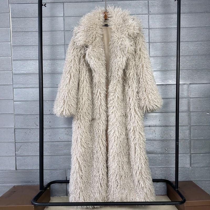 Womens Faux Fur Coat Longline Blazer Style Winter Warmth Streetwear Fashion