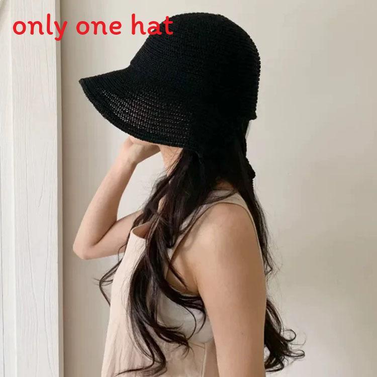 

Summer Straw Hat With Wide Brim And Breathable Fabric For Sun Protection чёрный