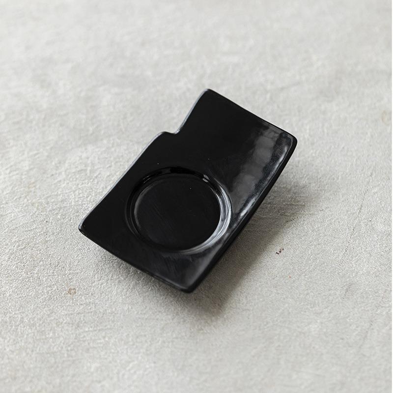 

Ceramic RedBrown Tea Coaster Set Heat Resistant Pad Candle Holder Base Chinese Style Cup Saucer Home Decor Tableware Accessories