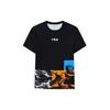 Logo Letter Print Color Block Pattern Sports Casual Round Neck Short Sleeve T-Shirt Men T-Shirts Navy F11M128110FNV