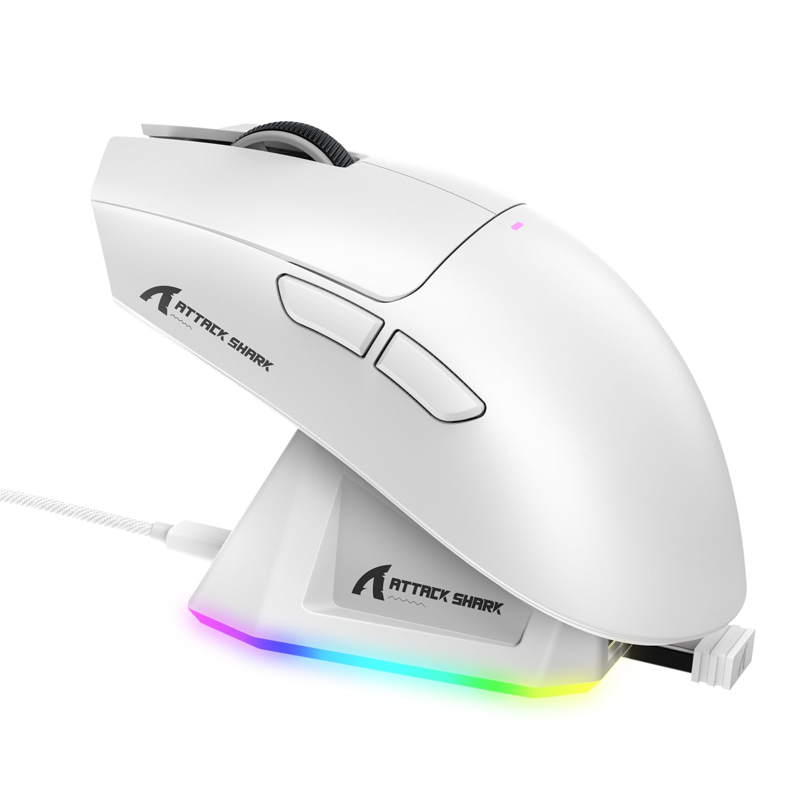 

Ігрова RGB миша MAMBASNAKE x ATTACK SHARK X11 з магнітною зарядкою, подвійним Bluetooth, DPI PAW3311, мікроперемикачами HUANO, Broadcom, ергономічна, біла, надлегка, 60 г, білий