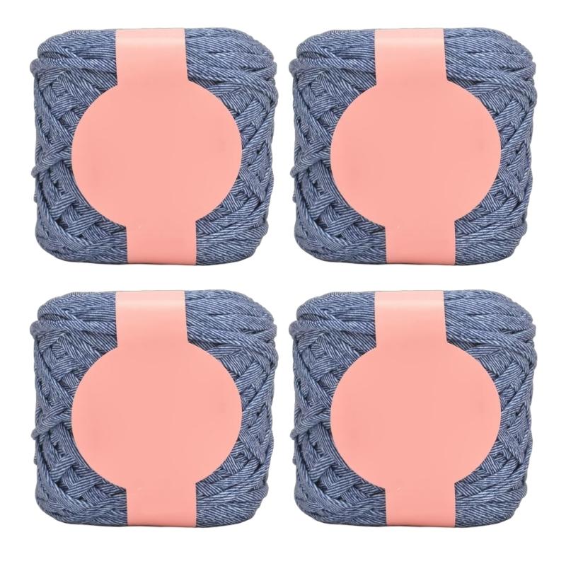 

4Pcs Colorful Polyester Knitting Yarn for Crochet and Knitting Project Handmade Handbags and Home Decoration 280g/Roll