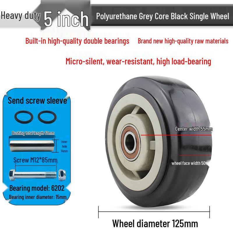 Nylon Swivel Caster Wheels: 2-6 inch Heavy-Duty Rubber & Flat Plate Options