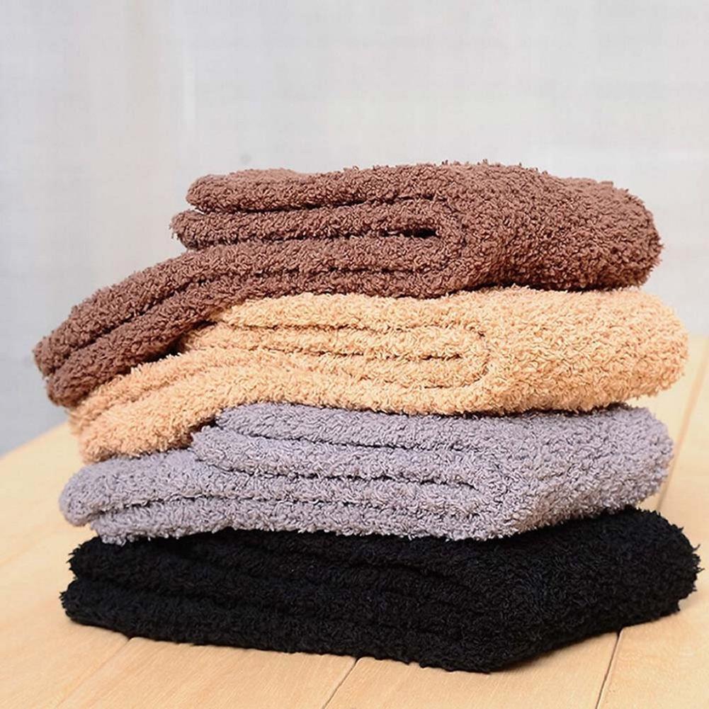 

Модные Твердые Теплый Коралловый Флис Цвет Мужчины Thicken Экипаж Носки Пушистый Сон Кровать Носки
