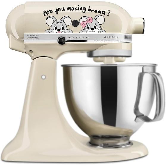4 Pack Cute Mouse Stickers for KitchenAid Stand Mixer, Mixer Decor Decals, Funny Stickers, Kitchen Playful Decals