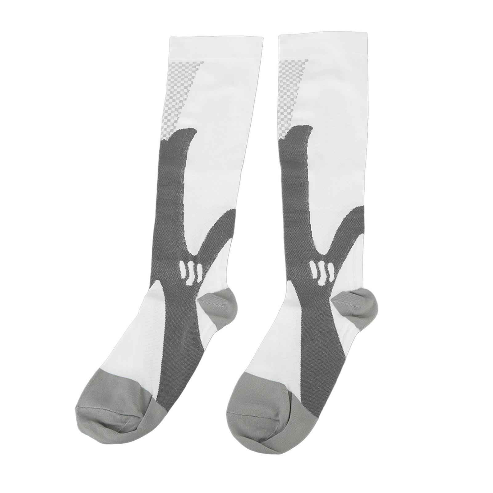 

Спортивные компрессионные носки Дышащие Амортизирующие для мышц Белые 1 пара Спортивные компрессионные носки для мужчин женщин XXL