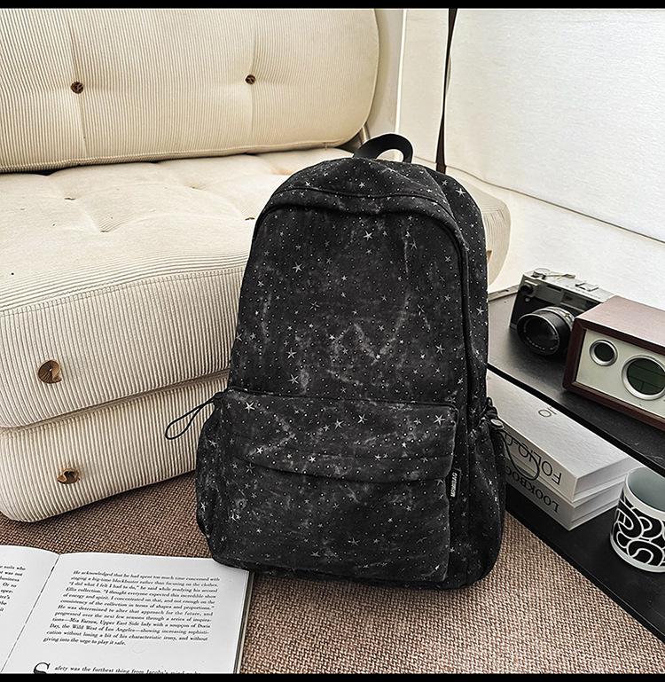 Schoolbag Tie-dye Campus Simple Versatile Backpack Female High School Students Junior High School Students School Bag Large Capacity Backpack