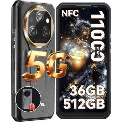Unbreakable Portable Telephone OUKITEL WP53 Pro 24GB+256GB 6.52'' 11000mAh Robust Smartphone Android 15 4G Dual SIM/NFC Black