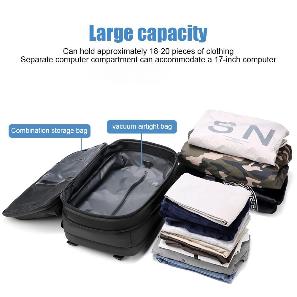 Travel Men 17.3 Inch Laptop Backpack Vacuum Compression Backpack Business Large Capacity School Backpack Expand Outdoor Backpack