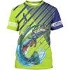 Summer Men's Fishing T-Shirts Short Sleeve 3d Fish Print Street T-Shirts Hip Hop Big Size Man Tees Loose Casual O-Neck Tops
