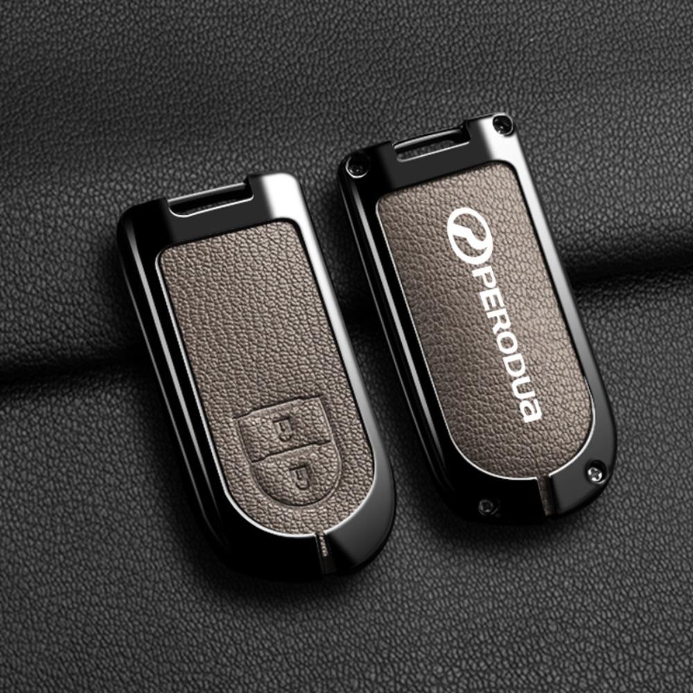 For PERODUA Toyota Car Key Cover Metal Shell Protector for Men Women with Remote Control