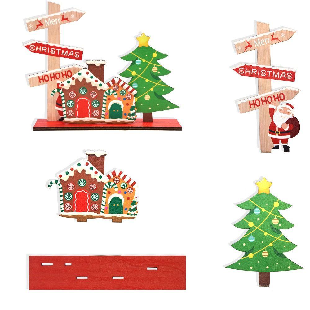 

Cartoon Wooden Snowman Plaque Funny Merry Christmas Decor Christmas Table Sign Party Favors style 3