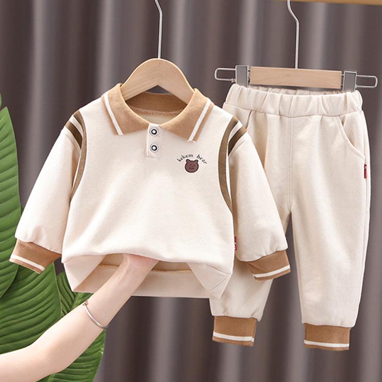 

«Стильный спортивный костюм-двойка для девочек весна-осень 2023 года» 90 cm