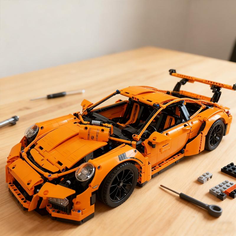 New Super Sports Car Home Decor Model Building Blocks For Adults And Kids Gift Set Children'S Birthday Gift