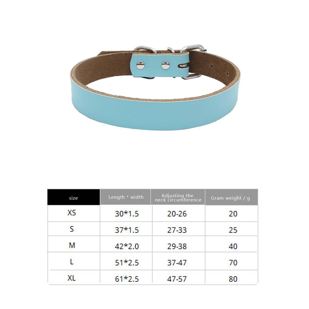 DIY Personalized Adjustable Pet Dog Leather Collar Puppy Cat Buckle Neck Strap