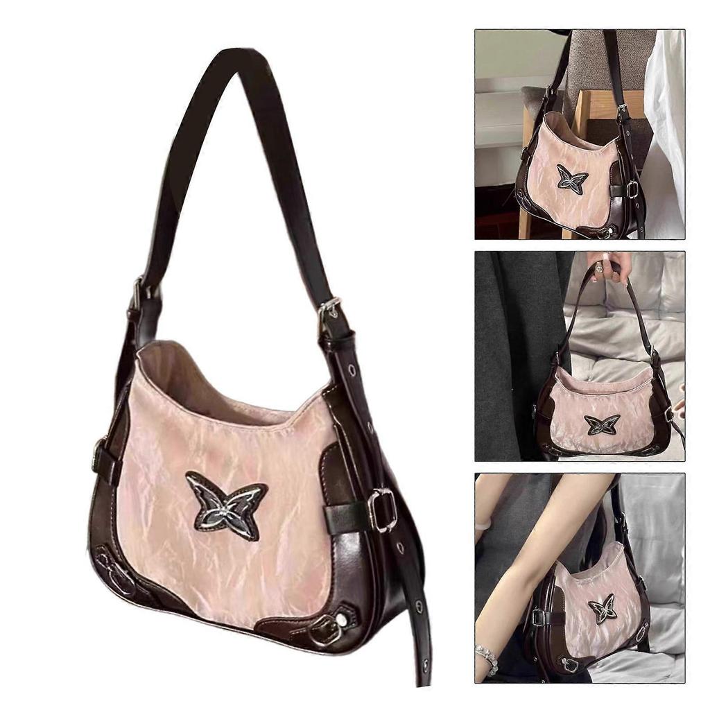 Fashionable Armpit Bag PU Leather Handbag with Butterfly Pattern Unique Shoulder Bag for Women and Girls