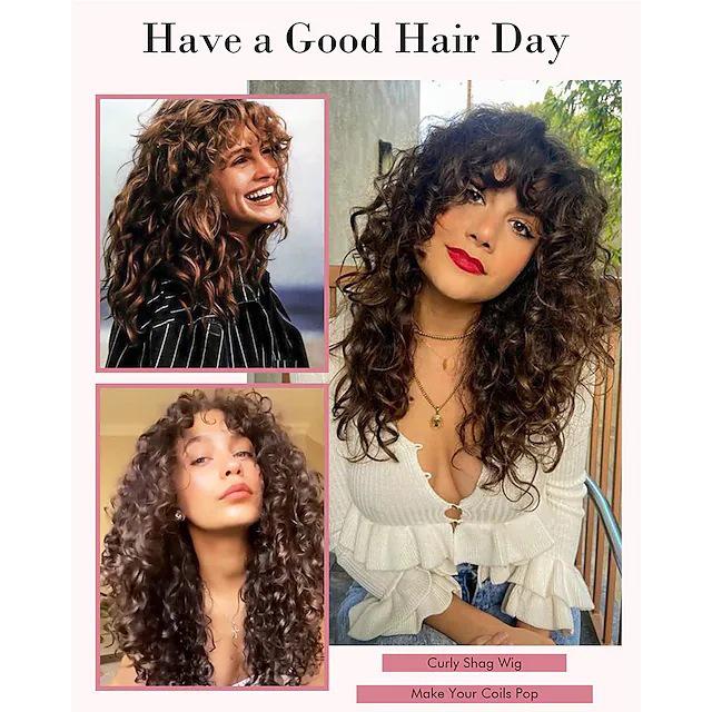 22" Sweet Potato African Curl Wig with Bangs - Long Braiding Style for Women