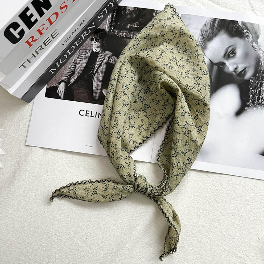Thin Hair Scarf Headband Solid Color Sun Protective Scarf New Triangle Headscarf  Women