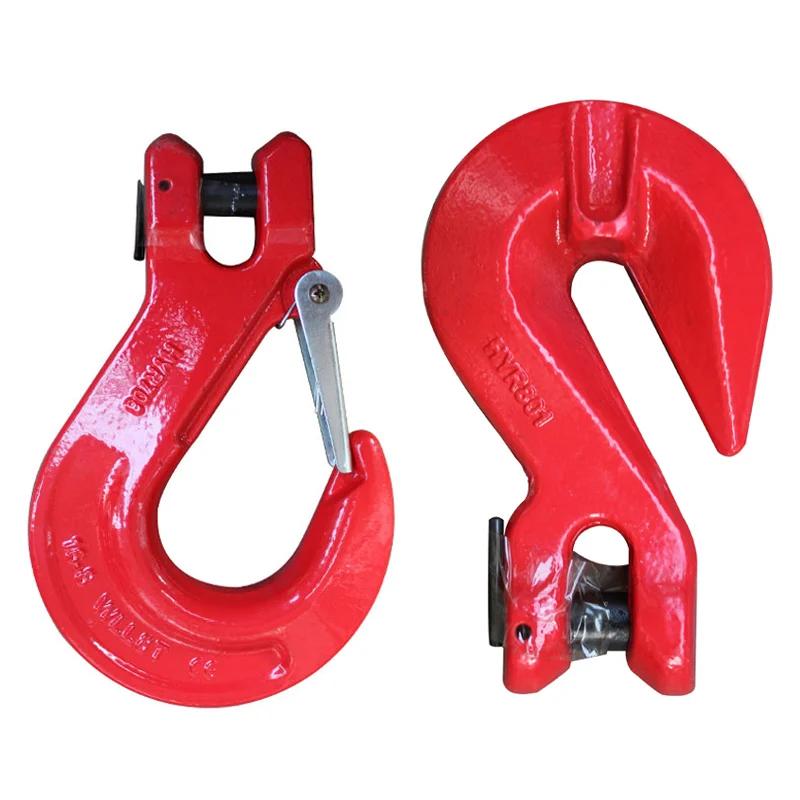 High Strength Crane Lifting 80 Level Goat-horn Shape Clasp With Lock,Australian Style Grab Hook Bearing Weight 1-5 Ton