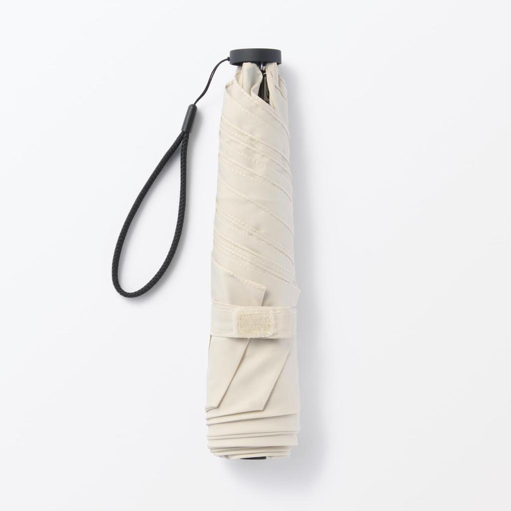 MUJI Lightweight Folding Umbrella for Sun and Unisex 50cm Rain, Adult, DEA03A5S, Ivory,
