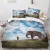 Small Elephant Duvet Cover Set 3D Print Cute Kawaii Wild Animals King Queen Size for Kids Teens Adults Animal Lover Bedding Set