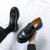 Brand Men's Pointed Business Formal Loafers Leather Shoes Spring New Men's Comfortable Thick Soled Tassel Leather Shoes