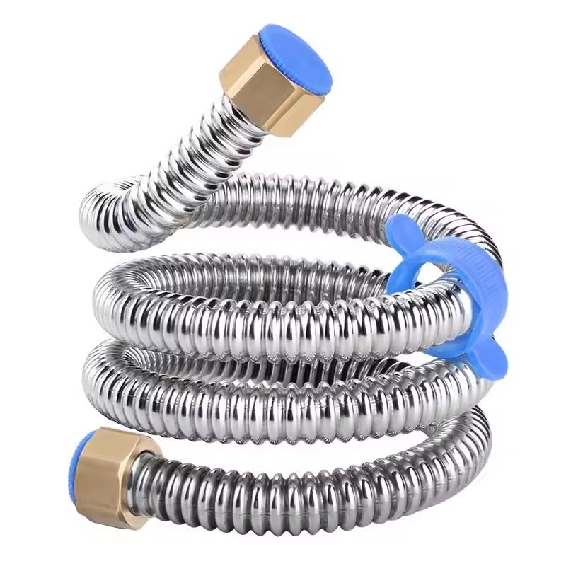 20-200cm 1/2  304 Stainless Steel Bellows Hot Cold Household Stainless Steel Water Pipe Home Water Heater Metal Hose Inlet Pipe 20cm