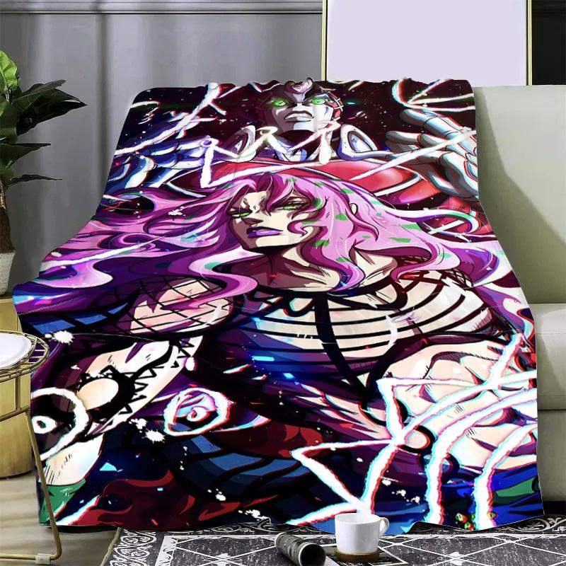 Anime JoJo's Bizarre Adventure Printed Blanket Picnic Blankets Warm Blanket Soft and Comfortable Home Travel Birthday Gift