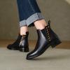 Fashion 2025 Autumn/Winter Women Boots Genuine Leather Women Shoes Round Toe Chunky Heel Shoes Ankle Boots Modern Chelsea Boots