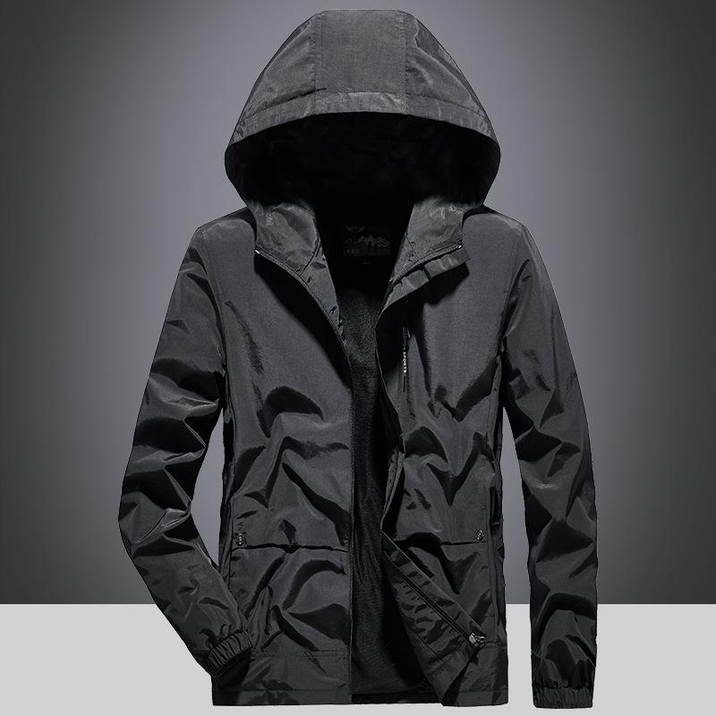Autumn Coat Men's Sports Jacket Windproof Hooded Large Size Men's Casual Thin Jacket